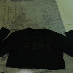 Alphalete Black Cropped T-shirt with Tonal PBNS Logo